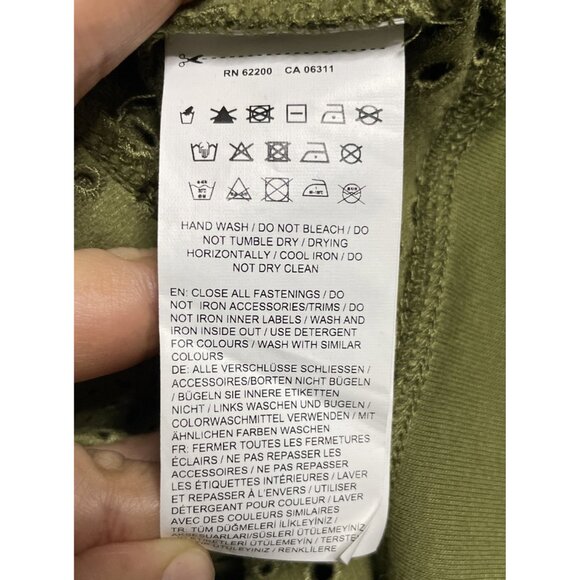 PUMA FENTY Zip Up Embroidered Eyelet Edge Jacket Olive Green Oversized Size M - Picture 9 of 10